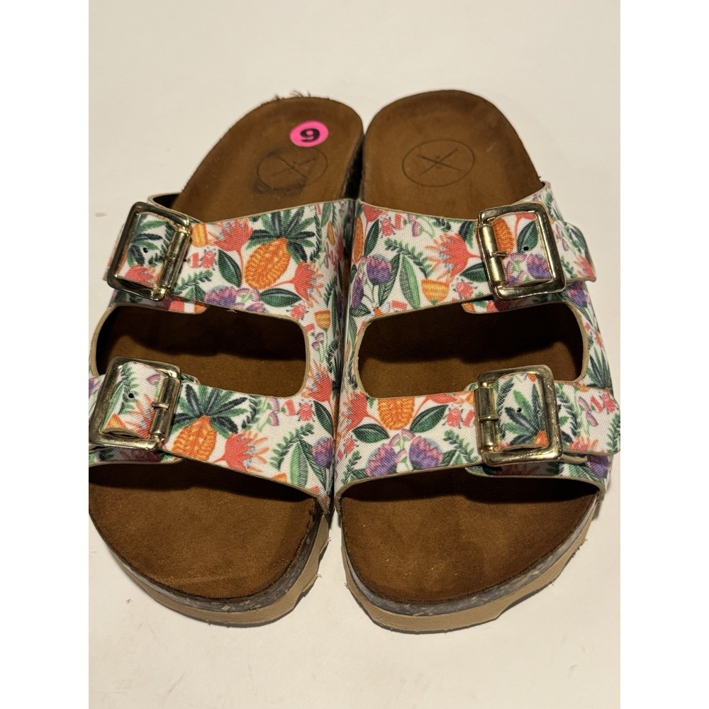 Inkkas Luzon Buckle Slide Sandals Rainforest Tropical Print Women's Size 9